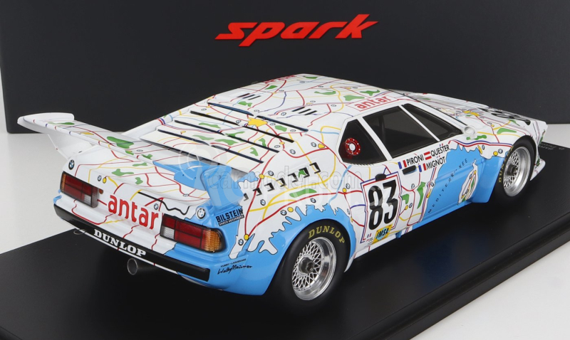 Spark-model BMW M1 M88 3.5l Team Bmw France N 83 24h Le Mans 1980 D.pironi - D.quester - M.mignot - Con Vetrina - With Showcase - Special Box 1:18 Bílá Světle Modrá