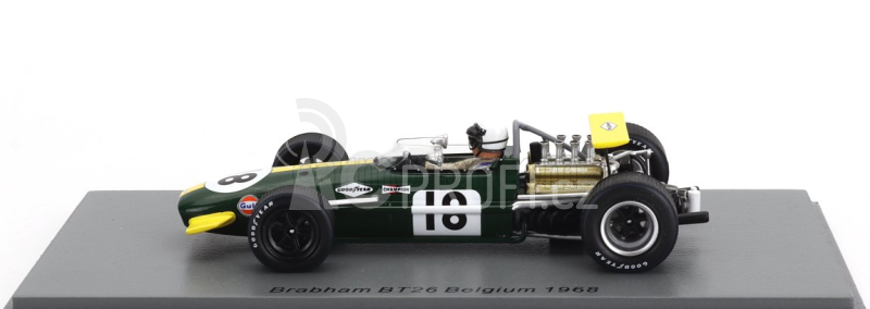 Spark-model Brabham F1  Bt26 N 18 Belgium Gp 1968 Jack Brabham 1:43 Zelená Žlutá