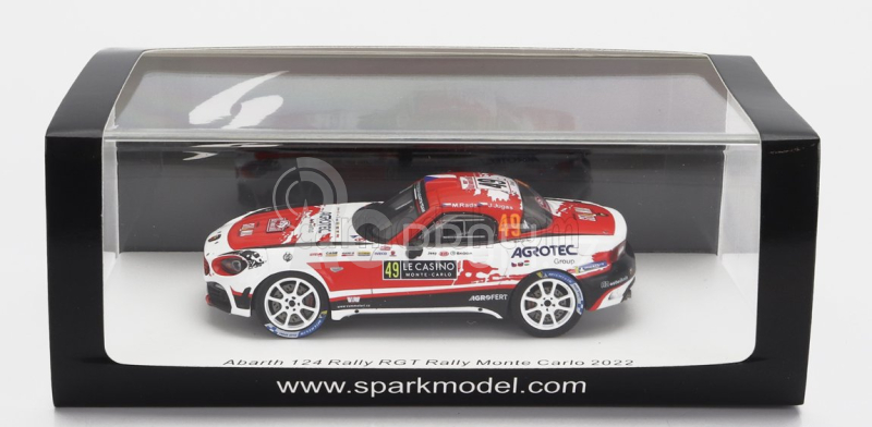 Spark-model Fiat 124 Rally Rgt N 49 Rally Montecarlo 2022 M.rada - J.jugas 1:43 Červená Bílá Černá