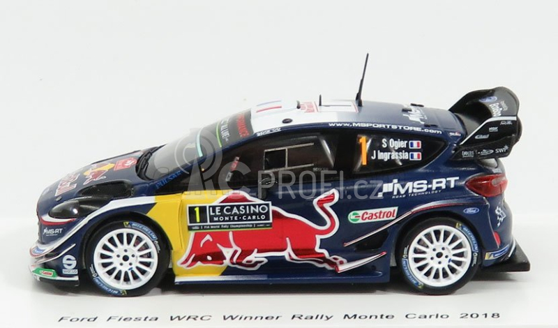 Spark-model Ford england Fiesta Wrc Team M-sport Ford Wrt N 1 Winner Rally Montecarlo 2018 S.ogier - J.ingrassia 1:43 Modrá Červená Žlutá