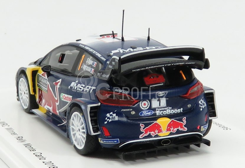 Spark-model Ford england Fiesta Wrc Team M-sport Ford Wrt N 1 Winner Rally Montecarlo 2018 S.ogier - J.ingrassia 1:43 Modrá Červená Žlutá