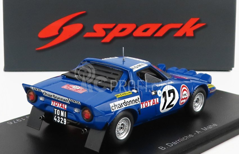 Spark-model Lancia Stratos Hf N 12 3rd Rally Montecarlo 1976 B.darniche -  A.mahe 1:43 Blue