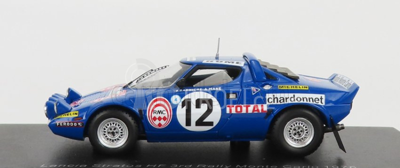 Spark-model Lancia Stratos Hf N 12 3rd Rally Montecarlo 1976 B.darniche -  A.mahe 1:43 Blue