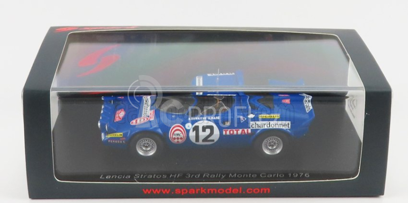 Spark-model Lancia Stratos Hf N 12 3rd Rally Montecarlo 1976 B.darniche -  A.mahe 1:43 Blue