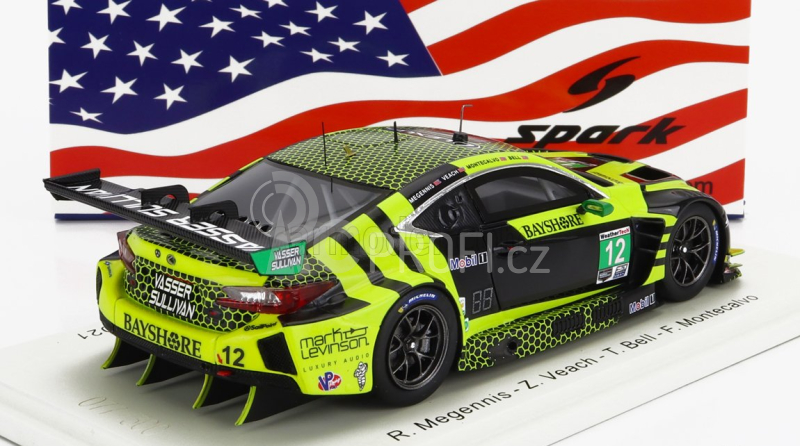 Spark-model Lexus Rc F Gt3 Team Aim Vasser Sullivan N 12 24h Daytona 2021 R.megennis - Z.veach - T.bell - F.montecalvo 1:43 Černá Žlutá