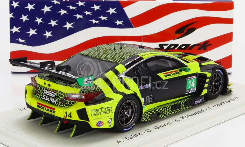 Spark-model Lexus Rc F Gt3 Team Aim Vasser Sullivan N 14 24h Daytona 2021 A.telitz - O.gavin - K.kirkwood - J.hawksworth 1:43 Černá Žlutá