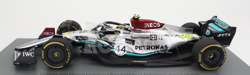 Spark-model Mercedes gp F1 W13e Team Mercedes-amg Petronas F1 N 44 Belgium Gp 2022 Lewis Hamilton - Con Vetrina - With Showcase 1:18 Stříbrná Zelená