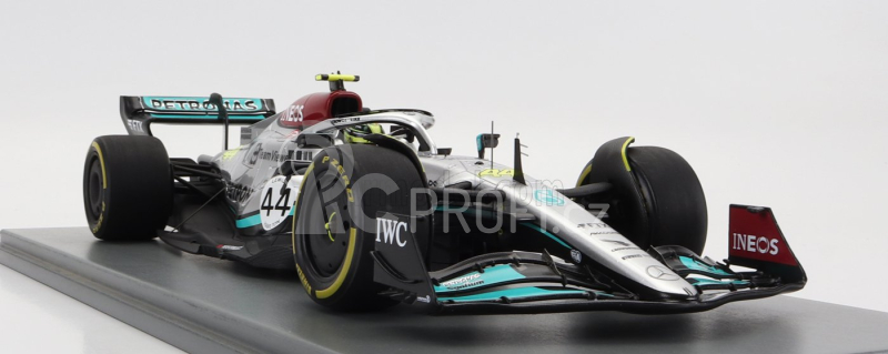 Spark-model Mercedes gp F1 W13e Team Mercedes-amg Petronas F1 N 44 Belgium Gp 2022 Lewis Hamilton - Con Vetrina - With Showcase 1:18 Stříbrná Zelená