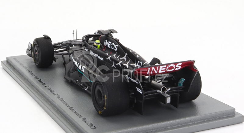 Spark-model Mercedes gp F1 W14 Team Mercedes-amg Petronas Formula One N 47 Tires Test Spain Gp 2023 Mick Schumacher 1:43 Matt Black