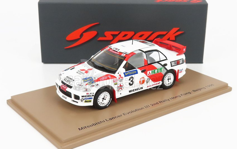 Spark-model Mitsubishi Lancer Evolution Iii N 3 2nd Rally Beijing Hong Kong 1996 R.burns - R.reid 1:43 Bílá Červená