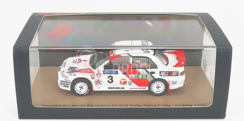 Spark-model Mitsubishi Lancer Evolution Iii N 3 2nd Rally Beijing Hong Kong 1996 R.burns - R.reid 1:43 Bílá Červená