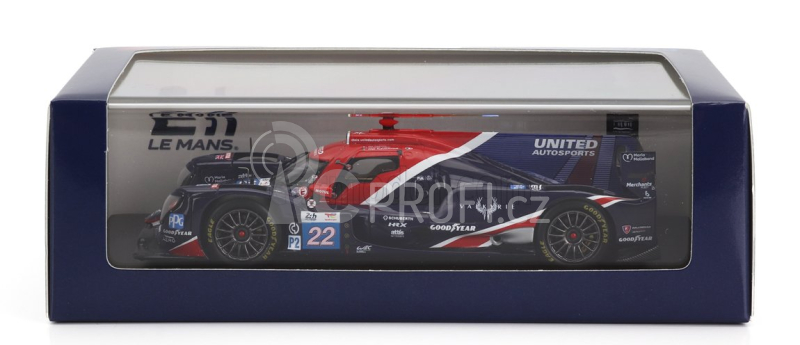 Spark-model Oreca 07 Gibson Gk428 4.2l V8 Team United Autosports N 22 24h Le Mans 2023 F.albuquerque - P.hanson - F.lubin 1:43 Modrá Červená