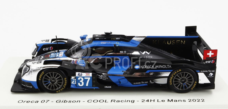 Spark-model Oreca Gibson 07 Gk428 4.2l V8 Team Cool Racing N 37 24h Le Mans 2022 Y.ye - R.taylor - N.krutten 1:43 Černá Modrá Stříbrná