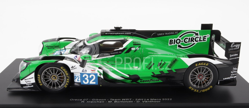 Spark-model Oreca Gibson 07 Gk428 4.2l V8 Team Wrt N 32 24h Le Mans 2022 R.ineichen - M.bortolotti - D.vanthoor - Con Vetrina - With Showcase - Special Box 1:18 Zelená Bílá