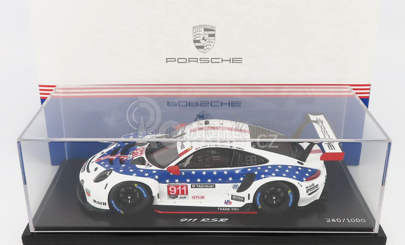 Spark-model Porsche 911 991-2 Rsr Porsche Gt Team N 911 Winner Gtlm Class 12h Sebring Imsa 2020 N.tandy - F.makowiecki - E.bamber 1:18 Bílá Modrá