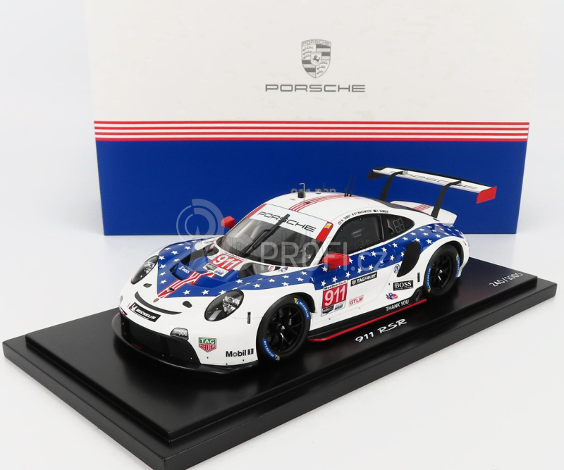 Spark-model Porsche 911 991-2 Rsr Porsche Gt Team N 911 Winner Gtlm Class 12h Sebring Imsa 2020 N.tandy - F.makowiecki - E.bamber 1:18 Bílá Modrá