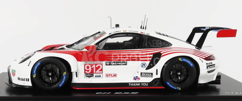 Spark-model Porsche 911 991-2 Rsr Porsche Gt Team N 912 2nd Gtlm Class 12h Sebring Imsa 2020 E.bamber - L.vanthoor - N.jani 1:18 Bílá Červená