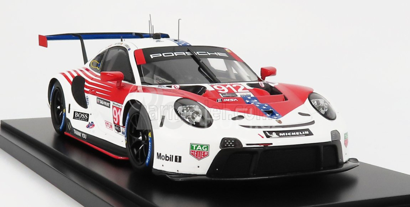 Spark-model Porsche 911 991-2 Rsr Porsche Gt Team N 912 2nd Gtlm Class 12h Sebring Imsa 2020 E.bamber - L.vanthoor - N.jani 1:18 Bílá Červená