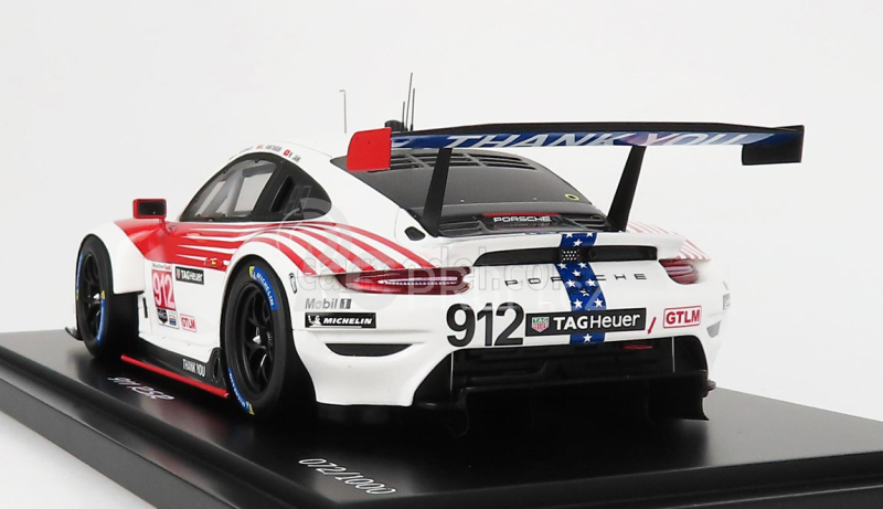 Spark-model Porsche 911 991-2 Rsr Porsche Gt Team N 912 2nd Gtlm Class 12h Sebring Imsa 2020 E.bamber - L.vanthoor - N.jani 1:18 Bílá Červená