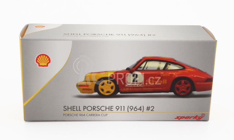 Spark-model Porsche Set 2x 911 964 N 1 Carrera Cup Shell Pirelli 1991 W.kaufmann + N 2 Carrera Cup Shell Trophy 1991 1:64 Žlutá Červená Černá