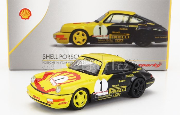 Spark-model Porsche Set 2x 911 964 N 1 Carrera Cup Shell Pirelli 1991 W.kaufmann + N 2 Carrera Cup Shell Trophy 1991 1:64 Žlutá Červená Černá