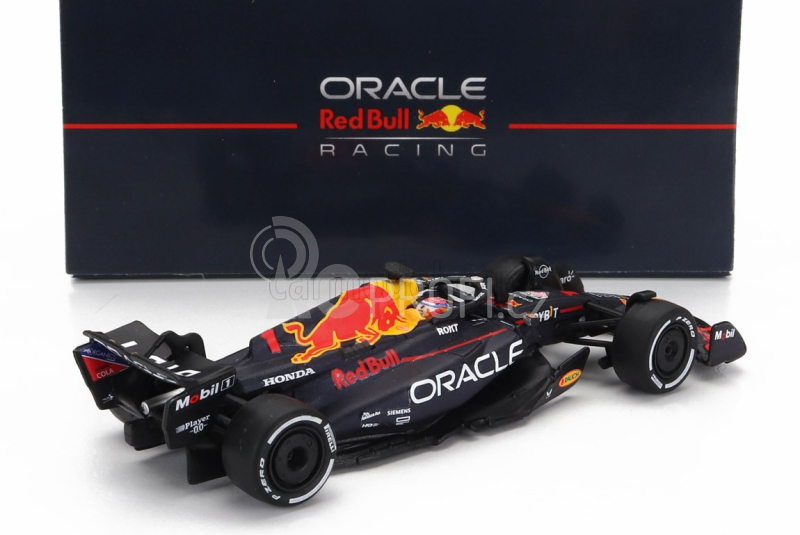 Spark-model Red bull F1  Rb19 Team Oracle Red Bull Racing N 1 World Champion Season 2023 Max Verstappen 1:64 Matt Blue