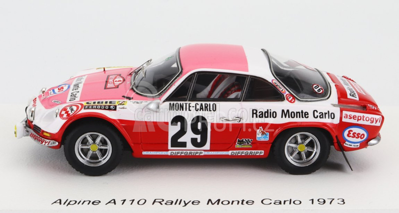 Spark-model Renault Alpine A110 1600s N 29 Rally Montecarlo 1973 P.moss - E.crellin 1:43 Růžová Bílá Červená