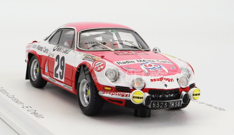 Spark-model Renault Alpine A110 1600s N 29 Rally Montecarlo 1973 P.moss - E.crellin 1:43 Růžová Bílá Červená