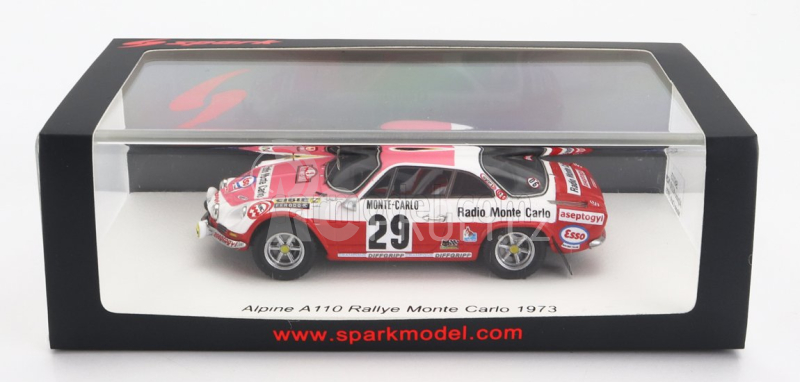 Spark-model Renault Alpine A110 1600s N 29 Rally Montecarlo 1973 P.moss - E.crellin 1:43 Růžová Bílá Červená