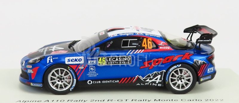 Spark-model Renault Alpine A110 Rally N 46 Rally Montecarlo 2022 E.goigou - K.bronner 1:43 Modrá Černá Bílá