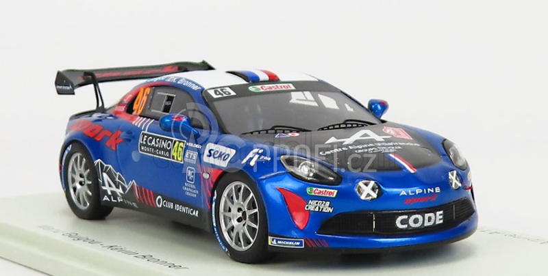 Spark-model Renault Alpine A110 Rally N 46 Rally Montecarlo 2022 E.goigou - K.bronner 1:43 Modrá Černá Bílá