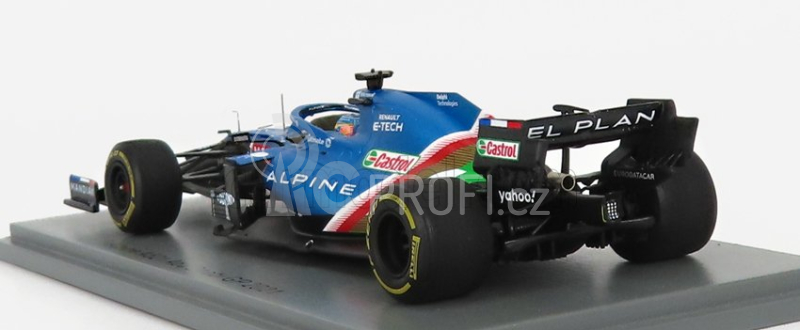 Spark-model Renault F1  A521 Renault E-tech 20b Team Alpine N 14 8th Abu Dhabi Gp 2021 Fernando Alonso 1:43 Modrá Met Červená Bílá