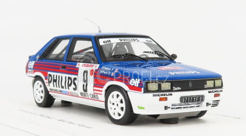 Spark-model Renault R11 Turbo N 9 Rally Montecarlo 1987 F.chatriot - M.perin 1:43 Světle Modrá Bílá Červená