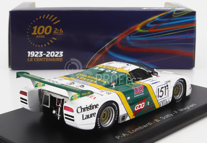 Spark-model Spice Se86c 3.3l V8 Team Pierre Alain Lombardi N 151 24h Le Mans 1989 P.a.lombardi - B.sotty - F.magnini 1:43 Bílá Zelená