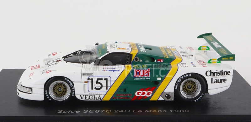 Spark-model Spice Se86c 3.3l V8 Team Pierre Alain Lombardi N 151 24h Le Mans 1989 P.a.lombardi - B.sotty - F.magnini 1:43 Bílá Zelená