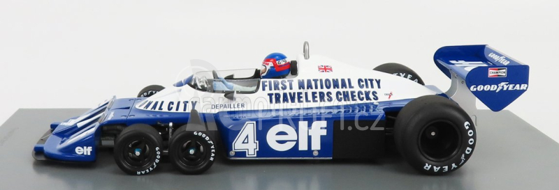 Spark-model Tyrrell F1  P34 Elf N 4 2nd Canada Gp 1977 P.depailler 1:18 Modrá Bílá