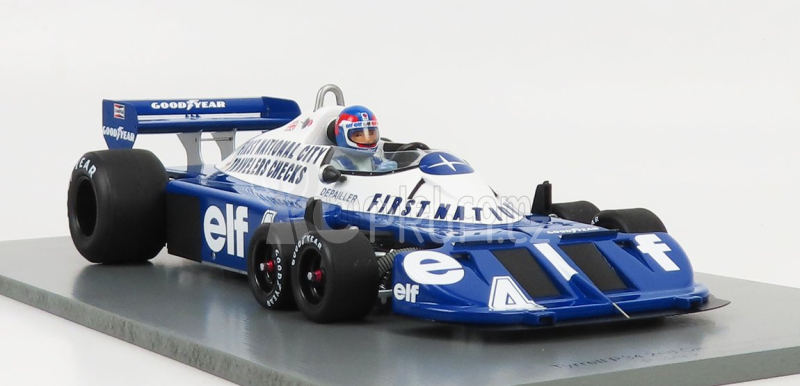 Spark-model Tyrrell F1  P34 Elf N 4 2nd Canada Gp 1977 P.depailler 1:18 Modrá Bílá