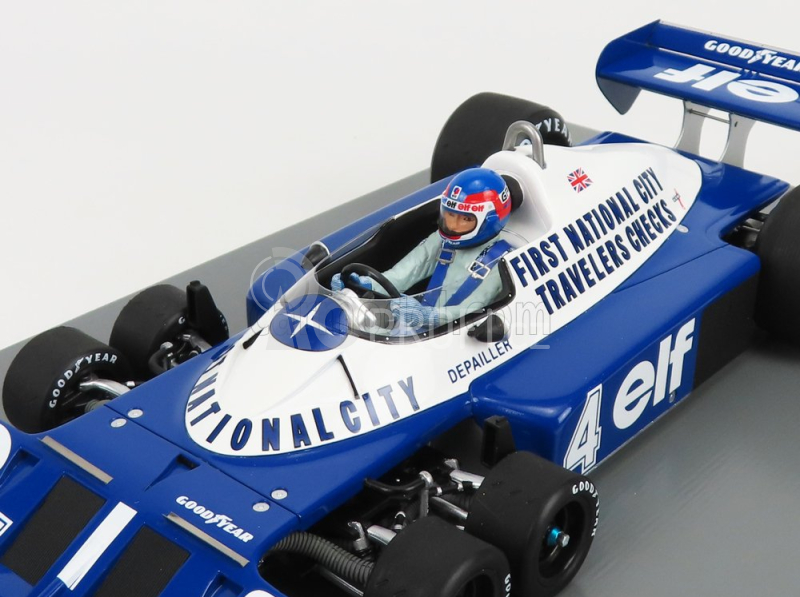 Spark-model Tyrrell F1  P34 Elf N 4 2nd Canada Gp 1977 P.depailler 1:18 Modrá Bílá