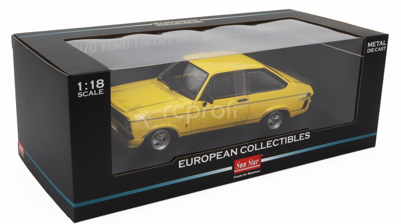 Sun-star Ford england Escort Mkii Rs Mexico Rhd 1976 1:18 Žlutá