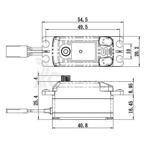 SV-1254MG+ HiVOLT Digitální servo - LOW PROFILE (15kg-0,085s/60°)