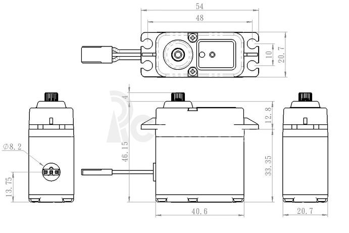 SW-1212SG+ WATERPROOF HiVolt Digitální servo (46kg-0,11s/60°)