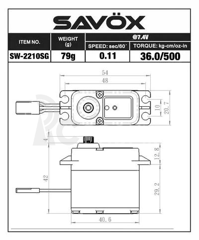 SW-2210SG+ BRUSHLESS BLACK WATERPROOF HiVOLT Digitální servo (45kg-0,10s/60°)