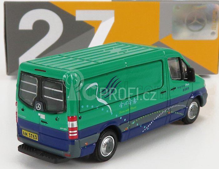 Tiny toys Mercedes benz Sprinter Van Transporter Post Office 2018 1:76 Zelená Modrá