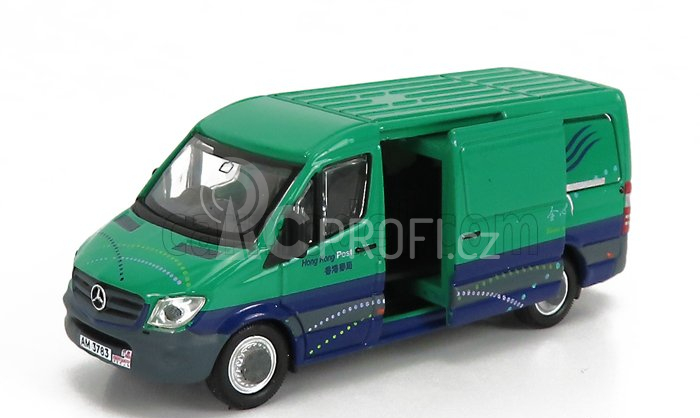 Tiny toys Mercedes benz Sprinter Van Transporter Post Office 2018 1:76 Zelená Modrá