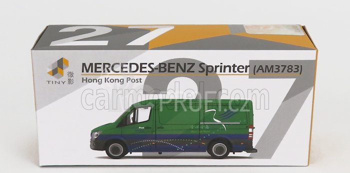 Tiny toys Mercedes benz Sprinter Van Transporter Post Office 2018 1:76 Zelená Modrá