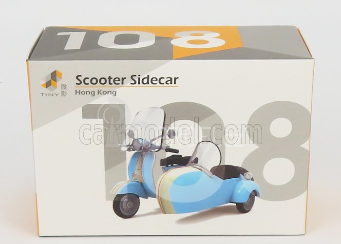 Tiny toys Scooter Sidecar 1:35 Světle Modrá Bílá