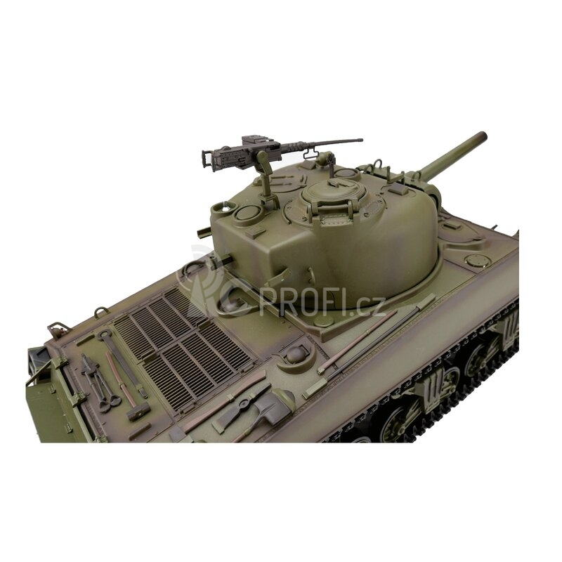 TORRO tank 1/16 RC M4A3 Sherman zelená kamufláž - BB Airsoft+IR (kovové pásy)
