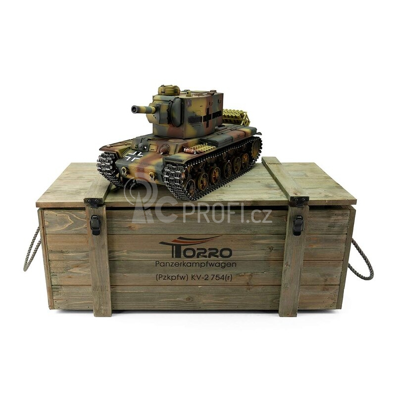 TORRO tank PRO 1/16 RC KV-2 754 (r) vícebarevná kamufláž - Infra IR - Servo