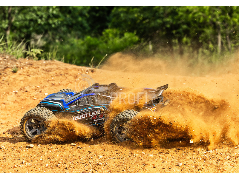 RC auto Traxxas Rustler 1:10 2BL 4WD RTR, modrá