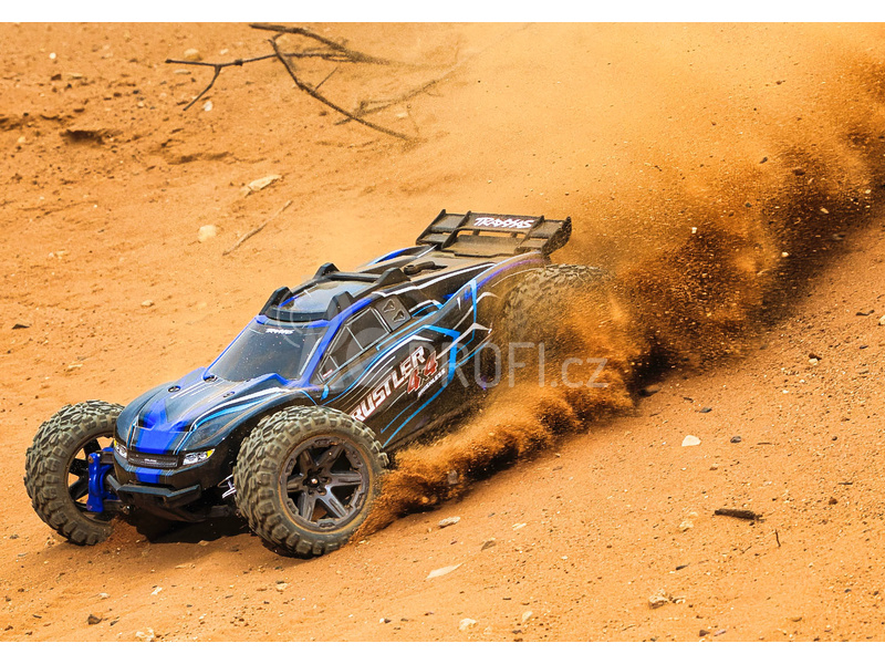 RC auto Traxxas Rustler 1:10 2BL 4WD RTR, modrá